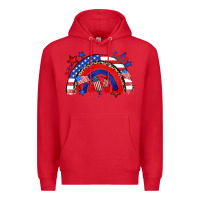 Red American rainbow Premium Hoodie - Zillion Design Studio