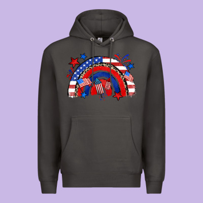 American Rainbow Premium Hoodie Designed By Zillion Design Studio