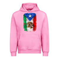 Fuchsia Pink mexico and puerto rico flag Urban Hoodie - Zillion Design Studio
