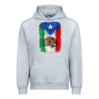Heather Grey mexico and puerto rico flag Urban Hoodie - Zillion Design Studio