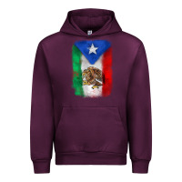 Mauve Wine mexico and puerto rico flag Urban Hoodie - Zillion Design Studio
