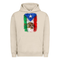 Pigment French Oak mexico and puerto rico flag Urban Hoodie - Zillion Design Studio