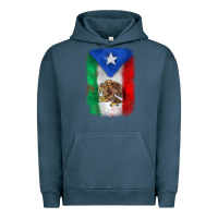 Pigment Midnight Navy mexico and puerto rico flag Urban Hoodie - Zillion Design Studio