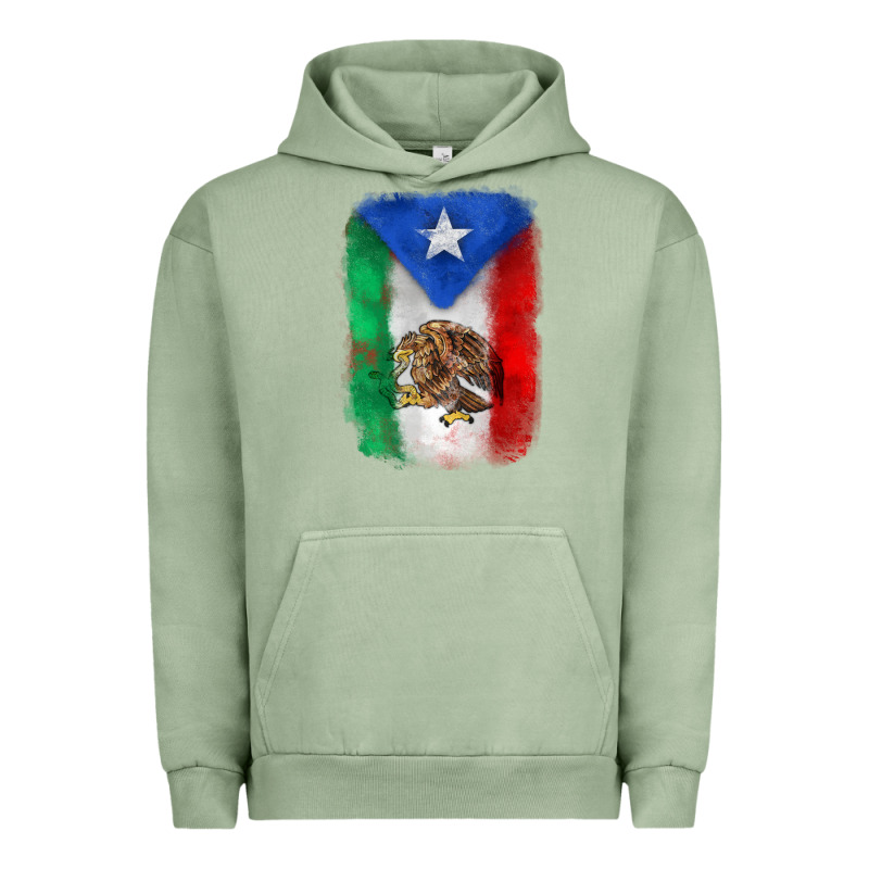Mexico And Puerto Rico Flag Urban Hoodie by Zillion Design Studio | Teevron