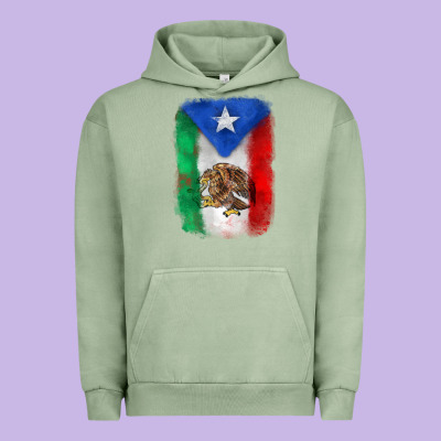 Mexico And Puerto Rico Flag Urban Hoodie Designed By Zillion Design Studio