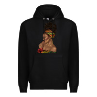 Black afro black woman profile juneteenth Premium Hoodie - texasbilliewilder