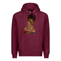 Burgundy afro black woman profile juneteenth Premium Hoodie - texasbilliewilder
