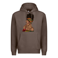 Coffee afro black woman profile juneteenth Premium Hoodie - texasbilliewilder