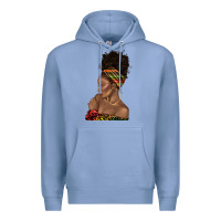 Colony Blue afro black woman profile juneteenth Premium Hoodie - texasbilliewilder