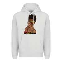 Dove Grey afro black woman profile juneteenth Premium Hoodie - texasbilliewilder