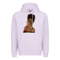 Lilac afro black woman profile juneteenth Premium Hoodie - texasbilliewilder