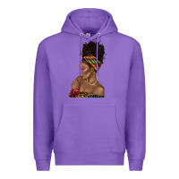Purple afro black woman profile juneteenth Premium Hoodie - texasbilliewilder