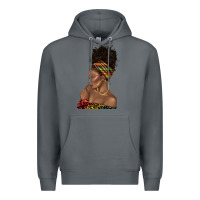 Rock afro black woman profile juneteenth Premium Hoodie - texasbilliewilder