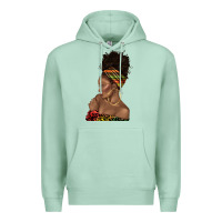 Seafoam afro black woman profile juneteenth Premium Hoodie - texasbilliewilder