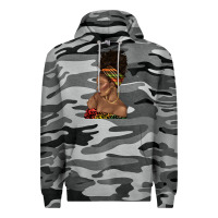 Slate Camo afro black woman profile juneteenth Premium Hoodie - texasbilliewilder