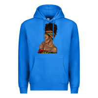 True Royal afro black woman profile juneteenth Premium Hoodie - texasbilliewilder