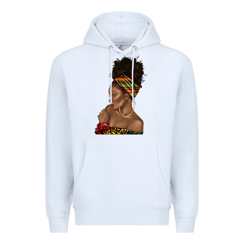 Afro Black Woman Profile Juneteenth Premium Hoodie by texasbilliewilder | Teevron