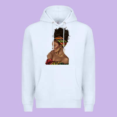 Afro Black Woman Profile Juneteenth Premium Hoodie Designed By Texasbilliewilder