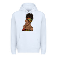 White afro black woman profile juneteenth Premium Hoodie - texasbilliewilder