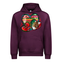 Mauve Wine mexican hearts Urban Hoodie - Zillion Design Studio