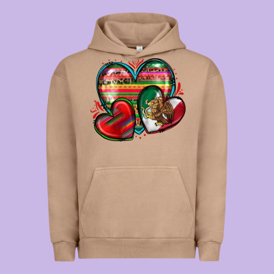 Mexican Hearts Urban Hoodie Designed By Zillion Design Studio