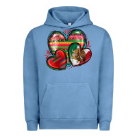 Pigment Pebble Blue mexican hearts Urban Hoodie - Zillion Design Studio