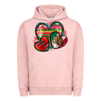 Pigment Salmon mexican hearts Urban Hoodie - Zillion Design Studio