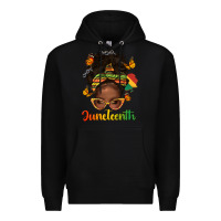 Black afro messy bun juneteenth Premium Hoodie - texasbilliewilder
