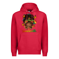 Cardinal afro messy bun juneteenth Premium Hoodie - texasbilliewilder