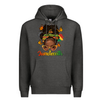 Charcoal Heather afro messy bun juneteenth Premium Hoodie - texasbilliewilder