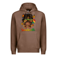 Chestnut afro messy bun juneteenth Premium Hoodie - texasbilliewilder