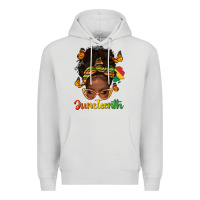 Dove Grey afro messy bun juneteenth Premium Hoodie - texasbilliewilder