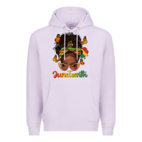Lilac afro messy bun juneteenth Premium Hoodie - texasbilliewilder