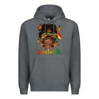 Rock afro messy bun juneteenth Premium Hoodie - texasbilliewilder