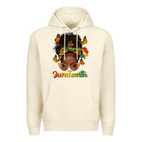 Sandshell afro messy bun juneteenth Premium Hoodie - texasbilliewilder
