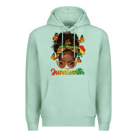 Seafoam afro messy bun juneteenth Premium Hoodie - texasbilliewilder
