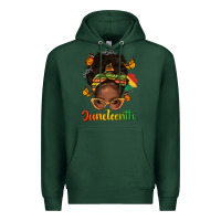Sports Green afro messy bun juneteenth Premium Hoodie - texasbilliewilder