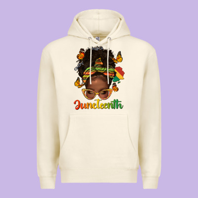 Afro Messy Bun Juneteenth Premium Hoodie Designed By Texasbilliewilder