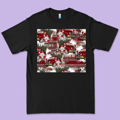 Vintage Christmas Car Pattern Premium Tee Designed By Cowhidedigitalart