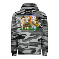 Slate Camo Easter Farm Cows Bunny Ears And Eggs Premium Hoodie - RanaPortraitStore