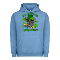 Pigment Pebble Blue st.patrick's day my french bulldog is my lucky charm Urban Hoodie - RanaPortraitStore