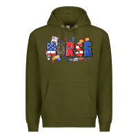 Army Green American nurse Premium Hoodie - Zillion Design Studio