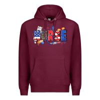 Burgundy American nurse Premium Hoodie - Zillion Design Studio