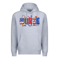Heather Grey American nurse Premium Hoodie - Zillion Design Studio