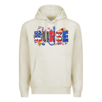 Oatmeal Heather American nurse Premium Hoodie - Zillion Design Studio
