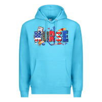 Ocean Blue American nurse Premium Hoodie - Zillion Design Studio