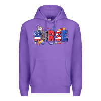 Purple American nurse Premium Hoodie - Zillion Design Studio