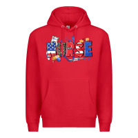 Red American nurse Premium Hoodie - Zillion Design Studio