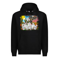 Black Easter Farm With Bunnies Premium Hoodie - RanaPortraitStore