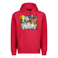 Cardinal Easter Farm With Bunnies Premium Hoodie - RanaPortraitStore